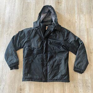 Unisex Wulful Black Heavy Duty Winter Coat - L